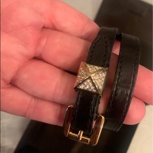 Michael Kors leather with crystal buckle bracelet